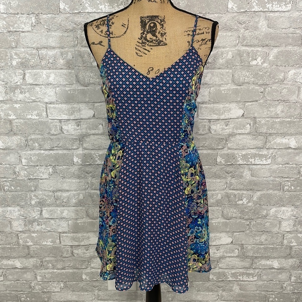 Fire Los Angeles Blue Mix Media Dress